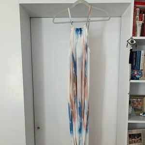 ZARA Stretch Watercolor Maxi Dress